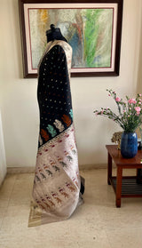 MAHRU — BLACK BANARASI WITH ELABORATE WOVEN DETAILS