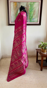 KEYAA — MAHABHARATA TALES WOVEN ON MAGENTA SWARNACHARI
