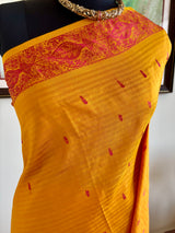 PRITHA — SAFFRON AND RED KANJIVARAM SILK IN AUSPICIOUS HARMONY