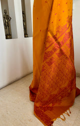 PRITHA — SAFFRON AND RED KANJIVARAM SILK IN AUSPICIOUS HARMONY