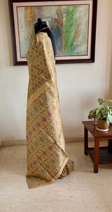 RUCHITA — BEIGE POCHAMPALLY SILK WITH COLOURFUL IKAT GEOMETRICS