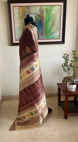 SHIVANGSHI – BROWN BOMKAI WITH A STRIKING WOVEN AANCHAL