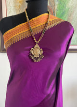 ISHVIKA – PLUM KANJIVARAM WITH OCHRE WOVEN CONTRAST