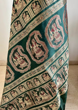 SHAONI — MEHENDI GREEN SWARNACHARI WOVEN WITH TALES OF DIVINITY
