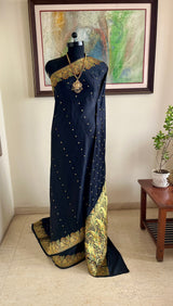 TULSIKA – BLACK BANARASI SAREE WITH ZARI BOOTIS