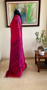 NILAANI - CORAL PINK KANJIVARAM WITH PEACOCK MOTIFS