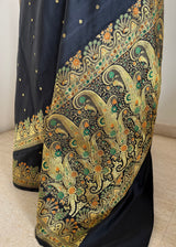 TULSIKA – BLACK BANARASI SAREE WITH ZARI BOOTIS