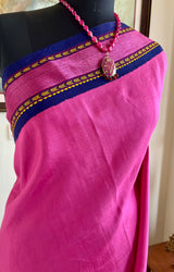 HRIDHYA – PINK KORVAI KANJIVARAM WITH NAVY CONTRASTS