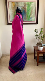 HRIDHYA – PINK KORVAI KANJIVARAM WITH NAVY CONTRASTS