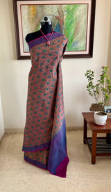 ZEHRA- DARK PEACH BANARASI WITH JEWEL TONED CONTRASTS