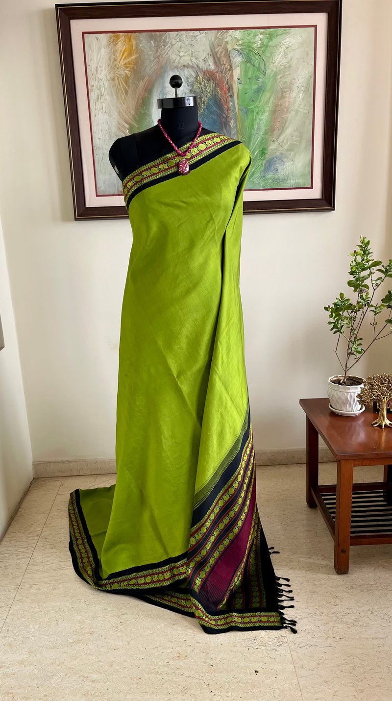 SARVITHA – ELEGANT KORVAI KANJIVARAM WITH PEACOCK AND RUDRAKSHA MOTIFS