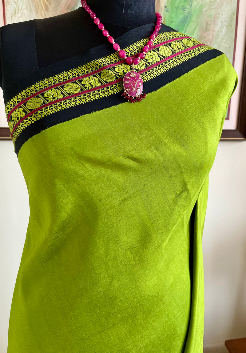SARVITHA – ELEGANT KORVAI KANJIVARAM WITH PEACOCK AND RUDRAKSHA MOTIFS