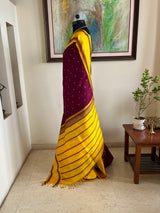 NEVADHI – CLASSIC KORVAI KANJIVARAM SILK WITH CONTRAST AANCHAL