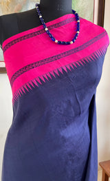 OVIKA - NAVY BLUE KANJIVARAM SILK  IN CLASSIC CONTRASTS