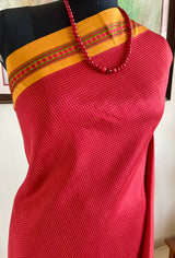 DEEPAL - STRIKING KATTAM KANJIVARAM IN RED AND YELLOW