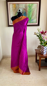 RUJITHA - MAGENTA KANJIVARAM WITH UNUSUAL CHECKED CONTRASTS