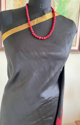 AVRISHA — CONTEMPORARY BLACK KANJIVARAM WITH CHECKED CONTRASTS