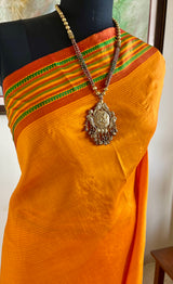 JIVISHA - ORANGE KANJIVARAM IN CLASSIC STRIPED CONTRASTS