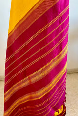 VITHIYA – YELLOW AND MAGENTA KORVAI WITH BHENDU AANCHAL