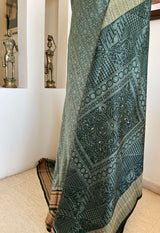 SUBASINI – DARK SEA GREEN SAMBALPURI BOMKAI SILK BEAUTY