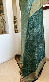 SUBASINI – DARK SEA GREEN SAMBALPURI BOMKAI SILK BEAUTY