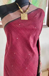 NIRBHIKA – HANDLOOM BOMKAI COTTON WITH PARROTS AND FLORAL AANCHAL