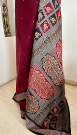 NIRBHIKA – HANDLOOM BOMKAI COTTON WITH PARROTS AND FLORAL AANCHAL