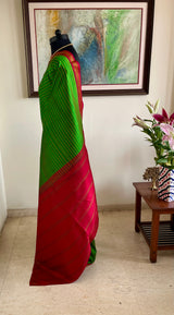 PRIYASHIKA — 2 IN 1 GREEN KANJIVARAM WITH DUAL AANCHALS