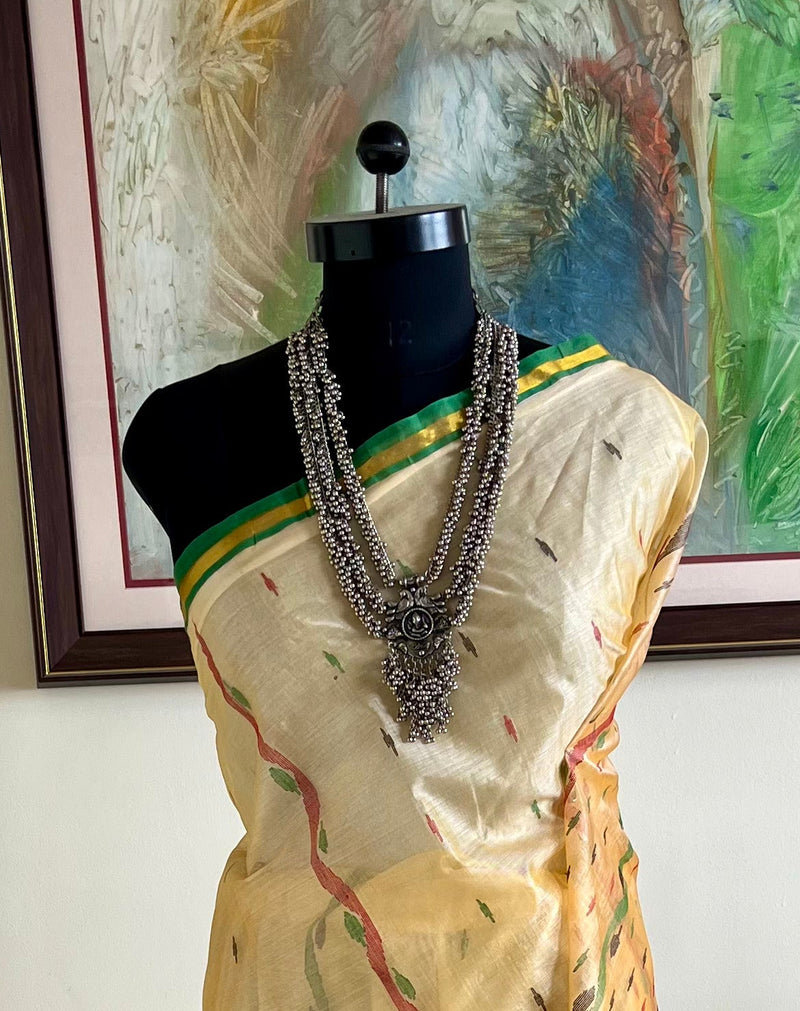 NIRMAYI- LIGHT TUSSAR JAMDANI SAREE WITH ZARI BORDER