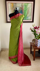ALEKHIKA — LEAF GREEN SAMBALPURI WITH BANDHA CONTRASTS