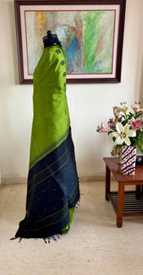 RAKSHITA — GREEN KANJIVARAM SILK WITH FISH AND PEACOCK MOTIFS