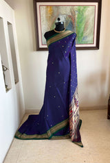 ATHIYA – SHOT COLOUR PAITHANI WITH NARALI BORDER AND MOR KUNDA AANCHAL
