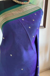 ATHIYA – SHOT COLOUR PAITHANI WITH NARALI BORDER AND MOR KUNDA AANCHAL