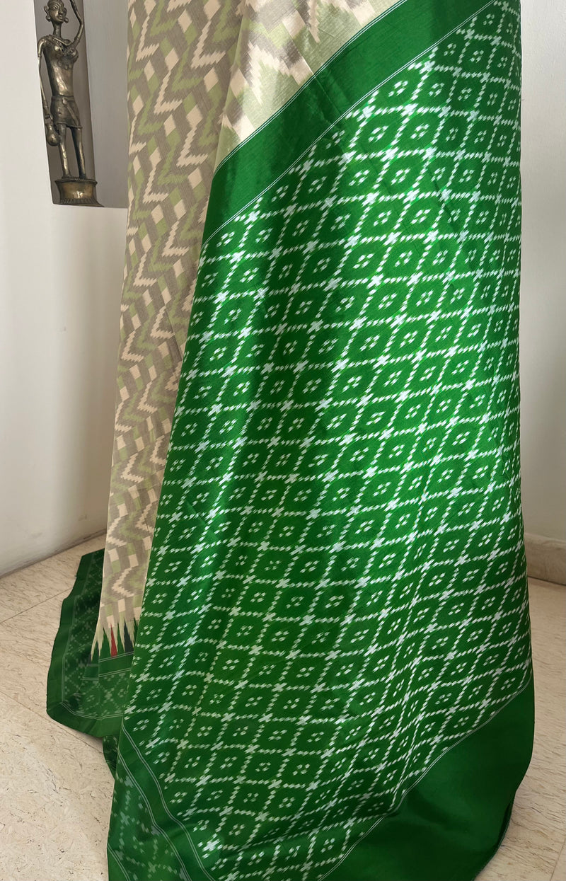 SHARODHINI- PUTAPAKKA SAREE WITH CHEVRON BODY DIAMOND AANCHAL