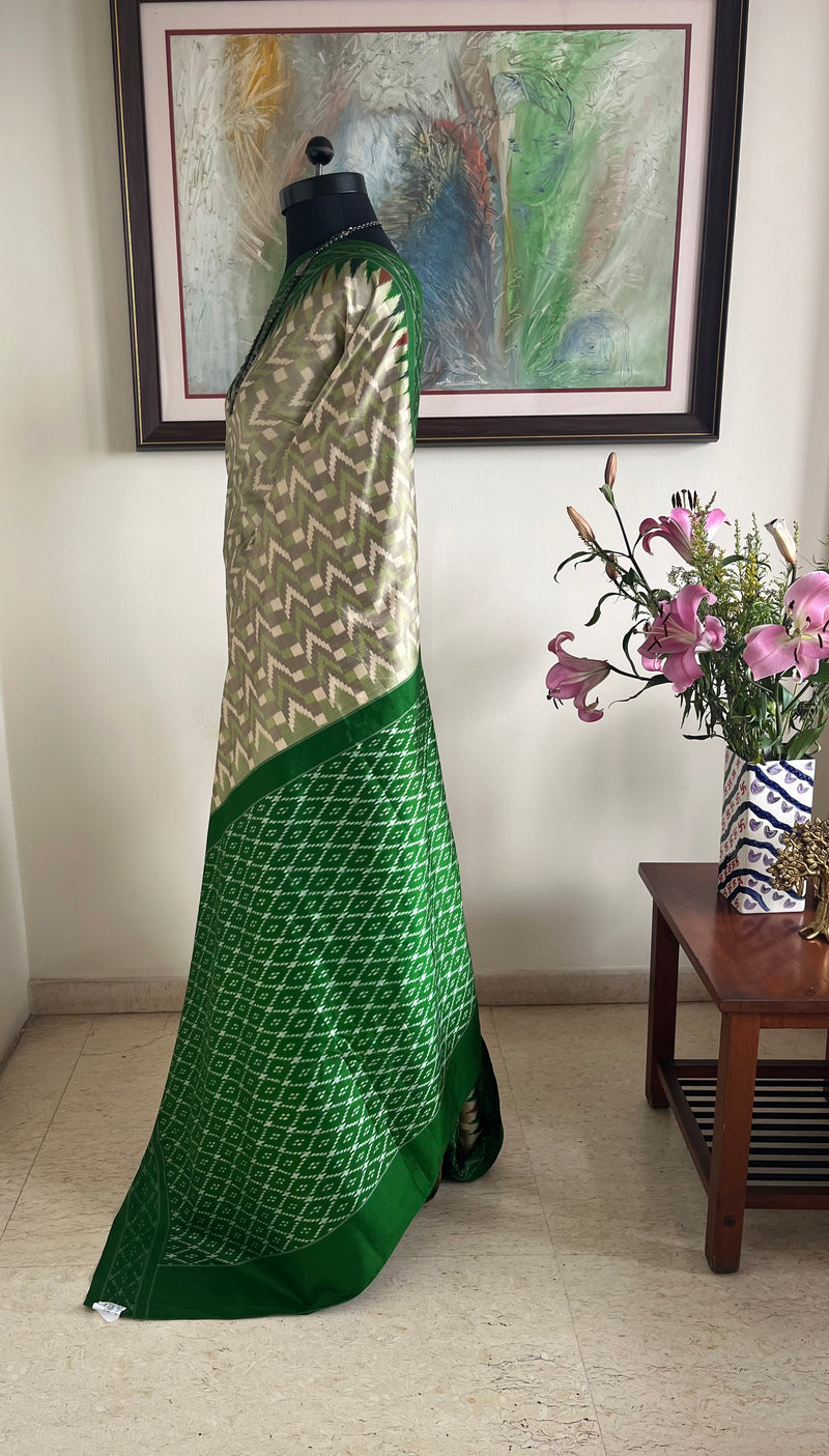 SHARODHINI- PUTAPAKKA SAREE WITH CHEVRON BODY DIAMOND AANCHAL