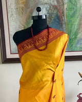SRABANTI – CLASSIC YELLOW RED BALUCHARI WITH MYTHOLOGICAL MOTIFS