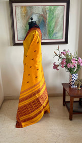 SRABANTI – CLASSIC YELLOW RED BALUCHARI WITH MYTHOLOGICAL MOTIFS