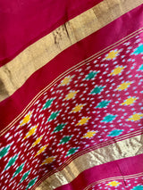 AAKARSHA- GREY RAJKOT PATOLA WITH MAROON, ORANGE AND ZARI ACCENTS