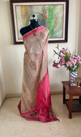 YASHI – NEVER WORN FAB INDIA CHANDERI SILK IN BEIGE GOLD
