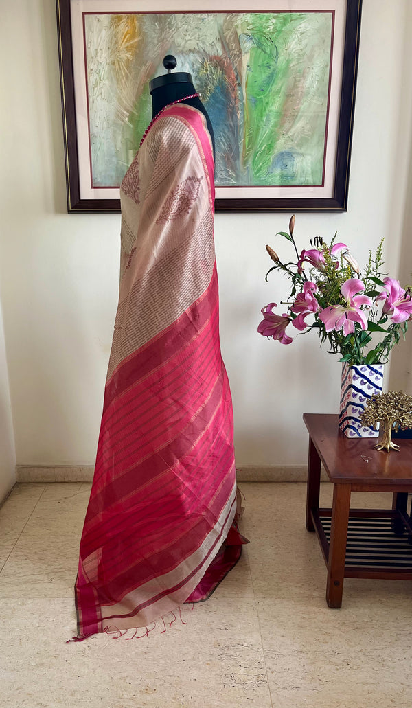 YASHI – NEVER WORN FAB INDIA CHANDERI SILK IN BEIGE GOLD