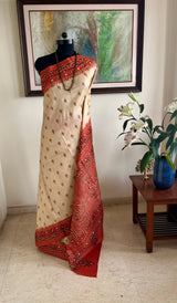MISHMITA – CREAM PATLI KANTHA WITH ARTISTIC EMBROIDERY