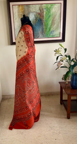 MISHMITA – CREAM PATLI KANTHA WITH ARTISTIC EMBROIDERY