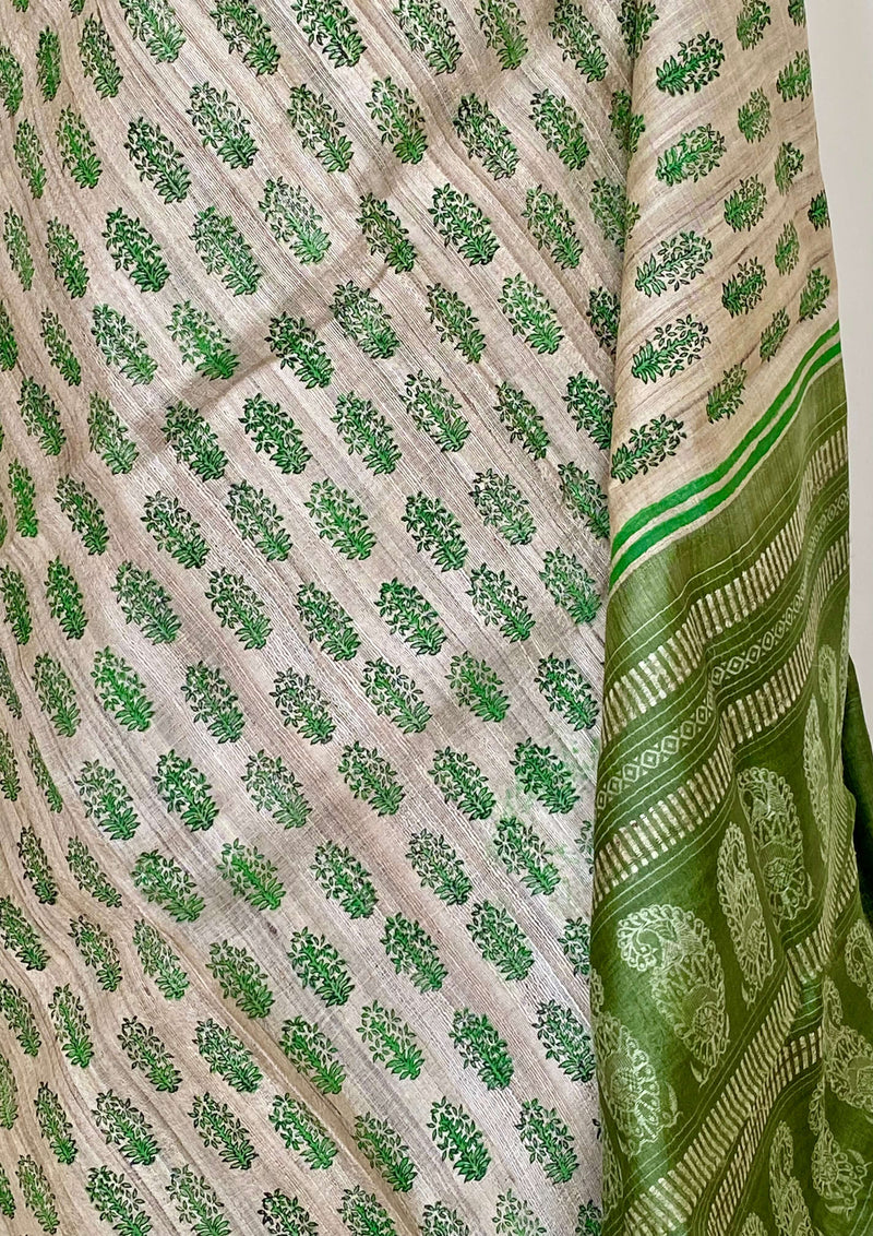 SIKATA- ELEGANT GOPALPUR GHEICHA TUSSAR SAREE WITH FLORAL MOTIFS