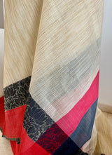 SUBHRITA – NEVER WORN VINTAGE PHULIA SILK COTTON WITH CHEVRON AND NAKSHI BORDER