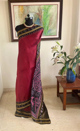 BIDUSMITA – MAROON KHANDUA WITH PASAPALI AND BANDHA