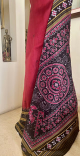 BIDUSMITA – MAROON KHANDUA WITH PASAPALI AND BANDHA