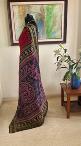 BIDUSMITA – MAROON KHANDUA WITH PASAPALI AND BANDHA