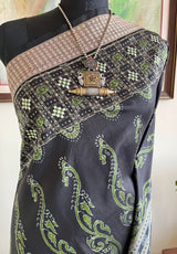 MEHULIKA- BLACK ODISHA HANDLOOM WITH DUAL BORDERS AND BANDHA ANCHAL