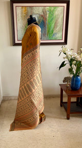KALYASHREE – MUSTARD BOMKAI WITH RUDRAKSHA BORDER DETAILS