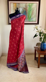 ALOKIKA — RUST KHANDUA WITH PURPLE BANDHA CONTRASTS